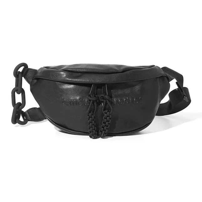 VIHUS Leather Crossbody Bag, Shoulder Bag Unisex Black-0