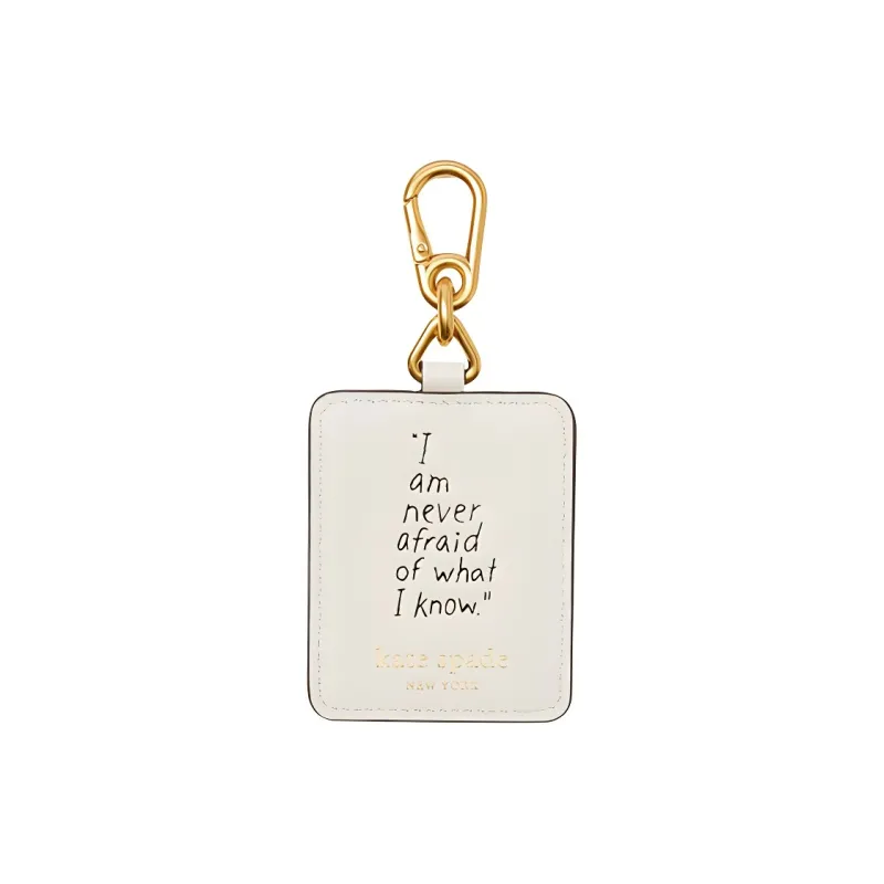 Kate Spade Storyteller Cow Leather Metal Keychain Key Pouch Women's White-2
