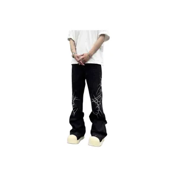 NEVER RULE Jeans Unisex Texture Black