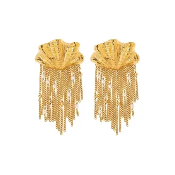 Chloe Brass Earrings Women's Gold