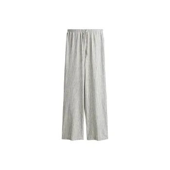 H&M Casual Pants Women's White/Gray Stripes