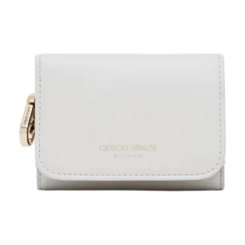 AMANI Cow Leather Trifold Wallet Mini Women's White
