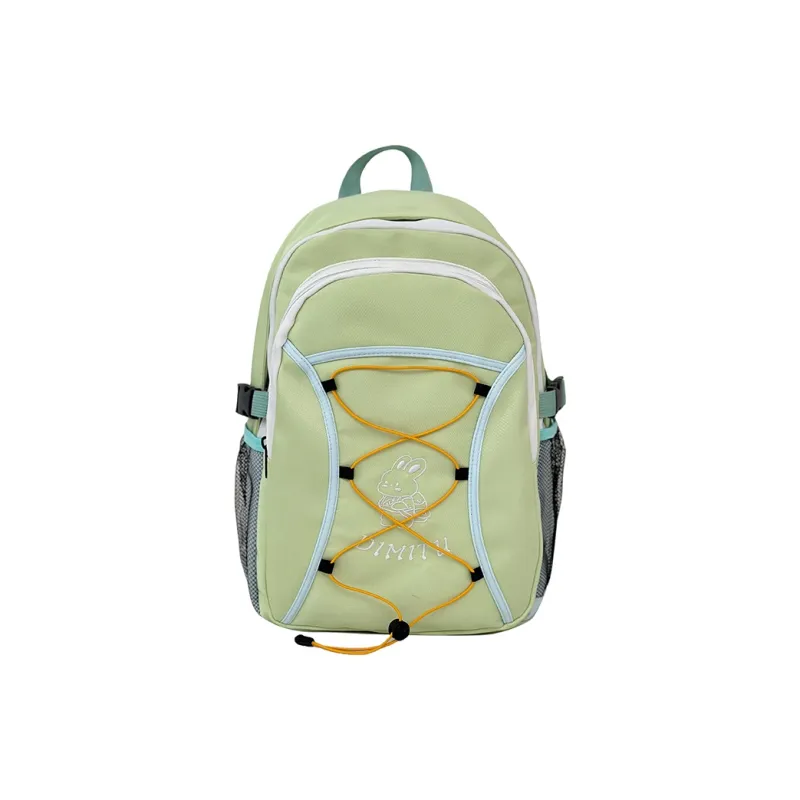 Meow In The Grass Polyester Backpack Unisex Black/Green/Blue-6