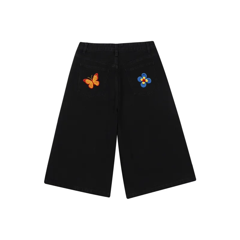 Qnxeey Denim Shorts Unisex-3