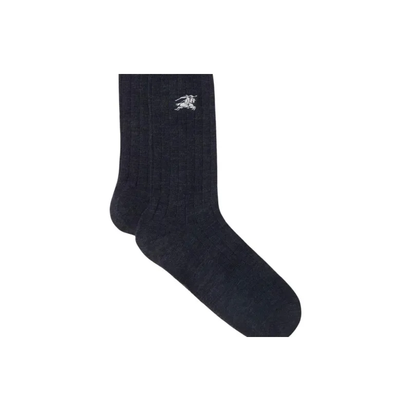 Burberry SS25 Mid Calf Socks Men's 1 Pack Marine Blue-3