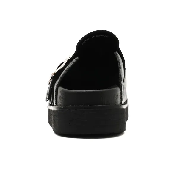 Ignition Rubber Sole Abrasion Resistant Slip Resistant Closed Toe Slippers Unisex Black-4