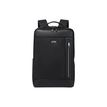 SWISS MILITARY Composite Fabric With Microfiber Synthetic Leather Backpack Men's Black