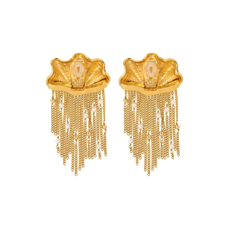 Chloe Brass Earrings Women's Gold-1