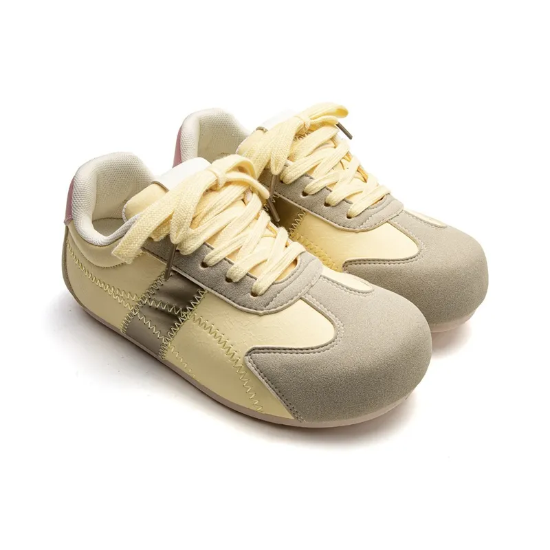 The New Age Family Low Top Skateboard Shoes Women's Yellow Pink-1