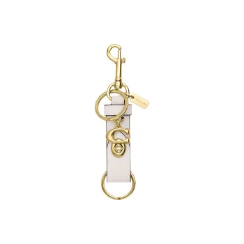 COACH Calfskin Bag Decor Key Ring Bag Accessory Women's White
