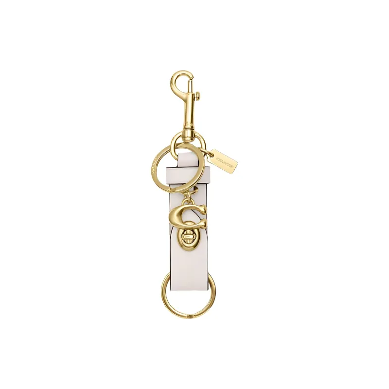COACH Calfskin Bag Decor Key Ring Bag Accessory Women's White-0