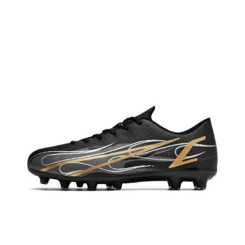 BIANSULONG Soft Ground Abrasion Resistant Coverage Impact Resistant Soccer Shoes Unisex Black
