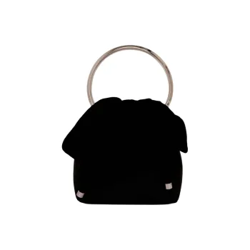 Jimmy Choo Fabric Bucket Bag Handbag Women's Black