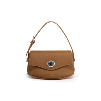 Simedin Top Grain Cow Leather Handbag Trumpets Women's Caramel Brown/Elephant Grey