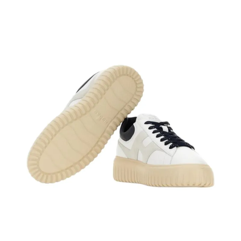 HOGAN H Stripes Low Top Skateboard Shoes Men's White Gray-5