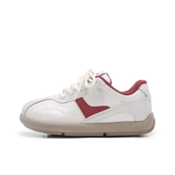 The New Age Family Low Top Skateboard Shoes Women's Beige Red