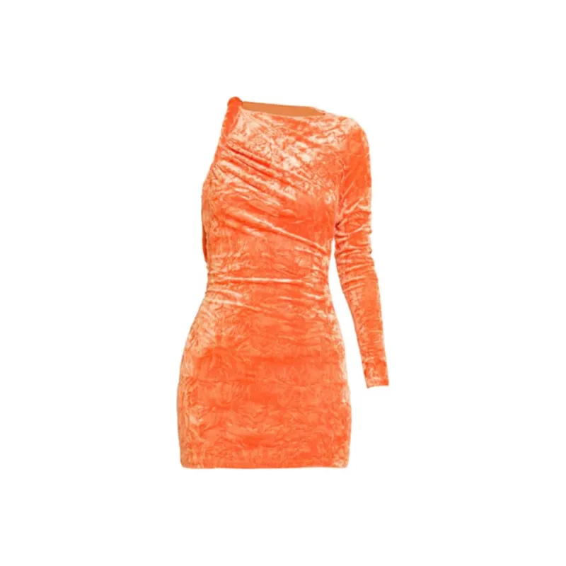 VERSACE Long Sleeved Dress Women's Orange-0