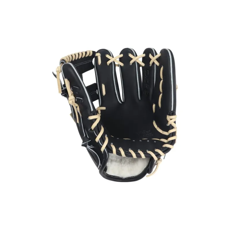 Asics Baseball Gloves Catcher's Glove Top Grain Cow Leather Unisex Black/Camel-1