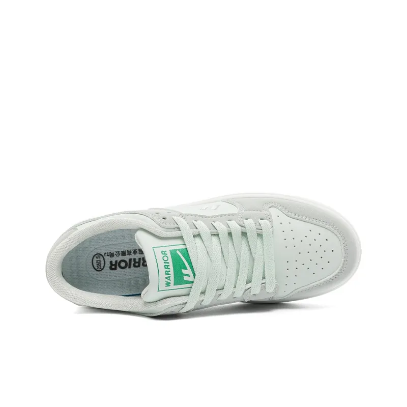 Warrior Abrasion Resistant Breathable Low Top Skateboard Shoes Women's Gray Blue Green-4