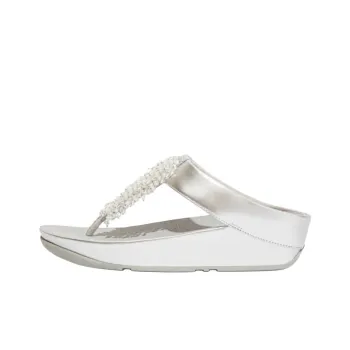 FITFLOP Rubber Sole Abrasion Resistant Flip Flops Women's Silver