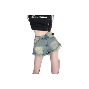 RENBEN Denim Shorts Women's Vintage Light
