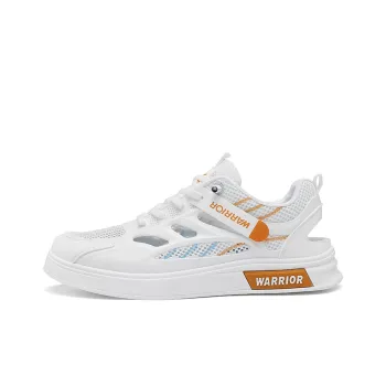 Warrior Wear resistant And Lightweight Low Top Skateboard Shoes Men's White Orange