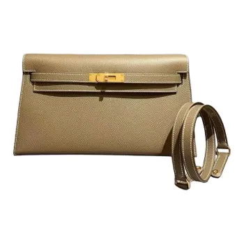HERMES Kelly Elan Epsom Leather Crossbody Bag, Shoulder Bag Women's 18 Etoupe Elephant Gray