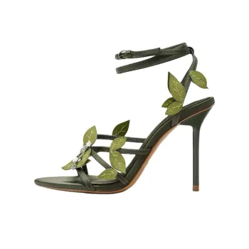 ZARA One Strap Sandals 11cm Women's Green