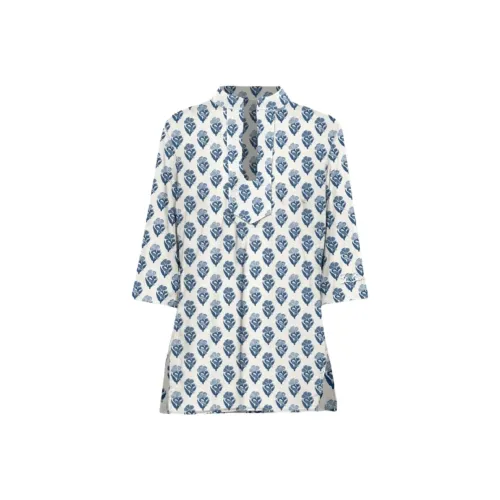 MC2 SAINT BARTHELEMY Long Sleeved Dress Women's Blue White