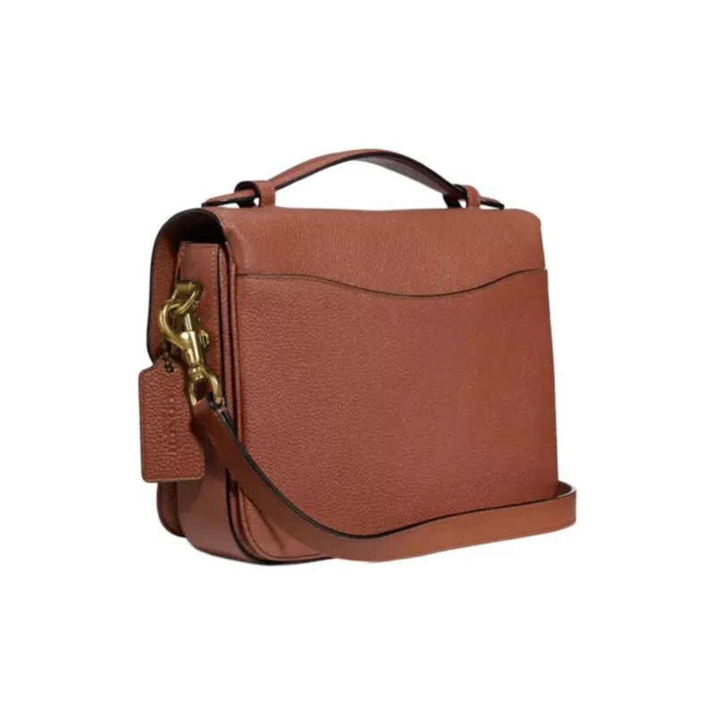 COACH Cassie Cow Leather Shoulder Bag, Crossbody Bag, Handbag Medium Size Women's Brown-2
