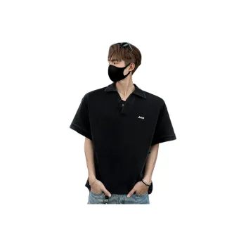 Jeep Polo Shirt Unisex Washed Black