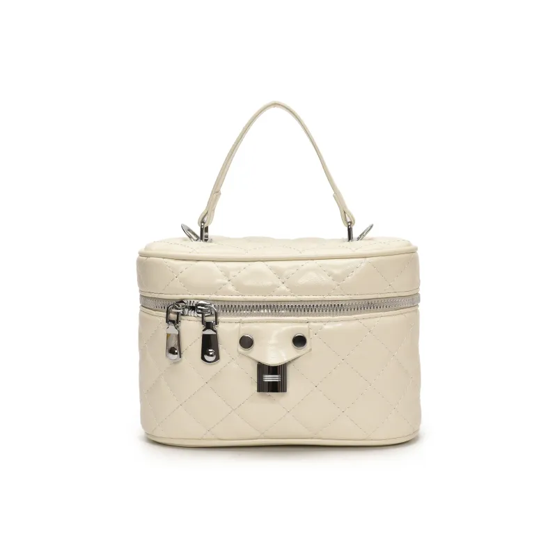 ZAVC PU Box Bag, One Shoulder Handbag Women's Silver/Pink/Black/Ecru/Blue-15