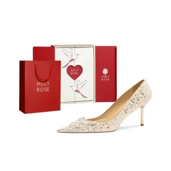 Holy Rose High Heels Women's White Flower Box