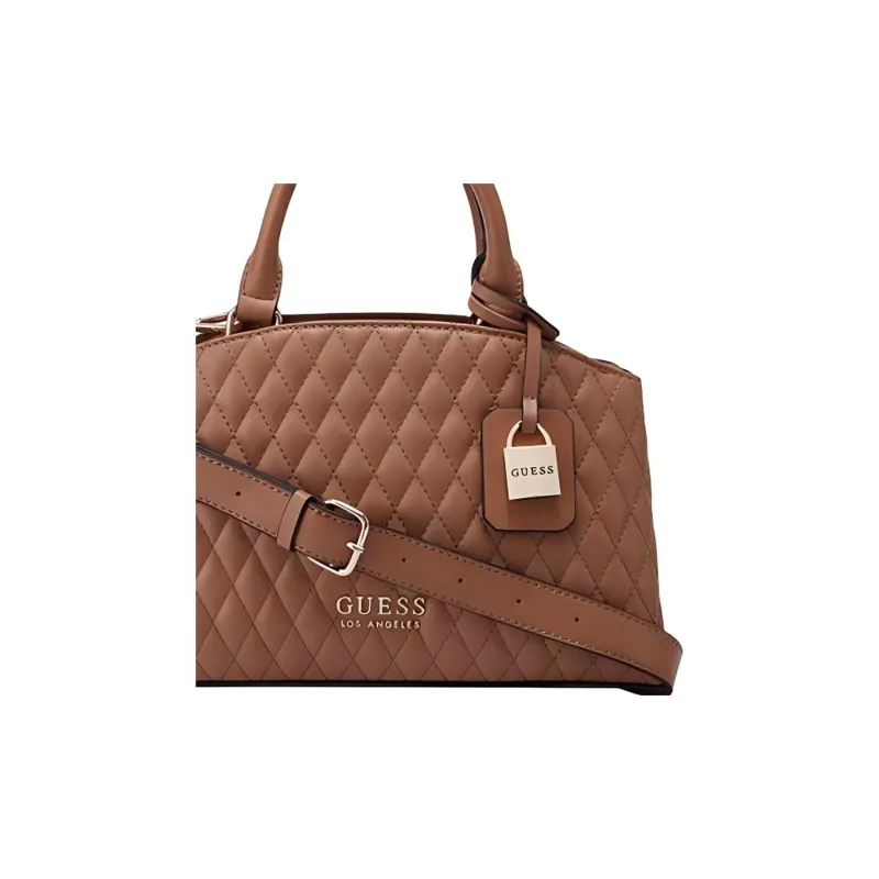 GUESS Quilting Cow Leather Shoulder Bag, Crossbody Bag, Handbag Regular Women's Camel-1