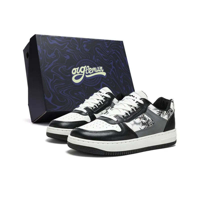 OUGLEMEN Anti Slip Wear Resistant Low Top Skateboard Shoes Men's Box-0