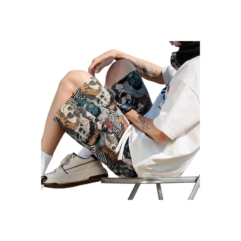 JIMI&JONS Casual Shorts Unisex Embroidery Figure-1