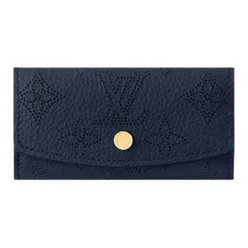 LOUIS VUITTON Cow Leather Key Pouch Women's Marine Blue