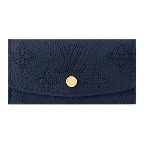 LOUIS VUITTON Cow Leather Key Pouch Women's Marine Blue