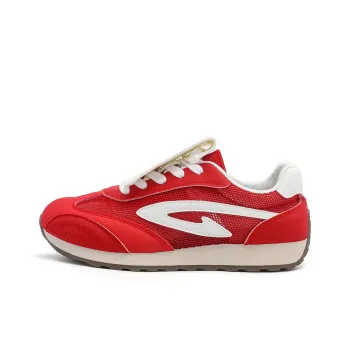 DEERWAY Height Increasing Abrasion Resistant Low Top Casual Shoes Women's White Red