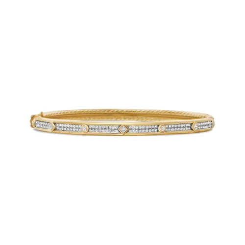David Yurman 18K Yellow Gold Modern Renaissance Diamond Bangle