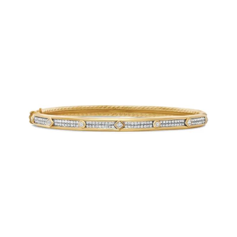 David Yurman 18K Yellow Gold Modern Renaissance Diamond Bangle-0