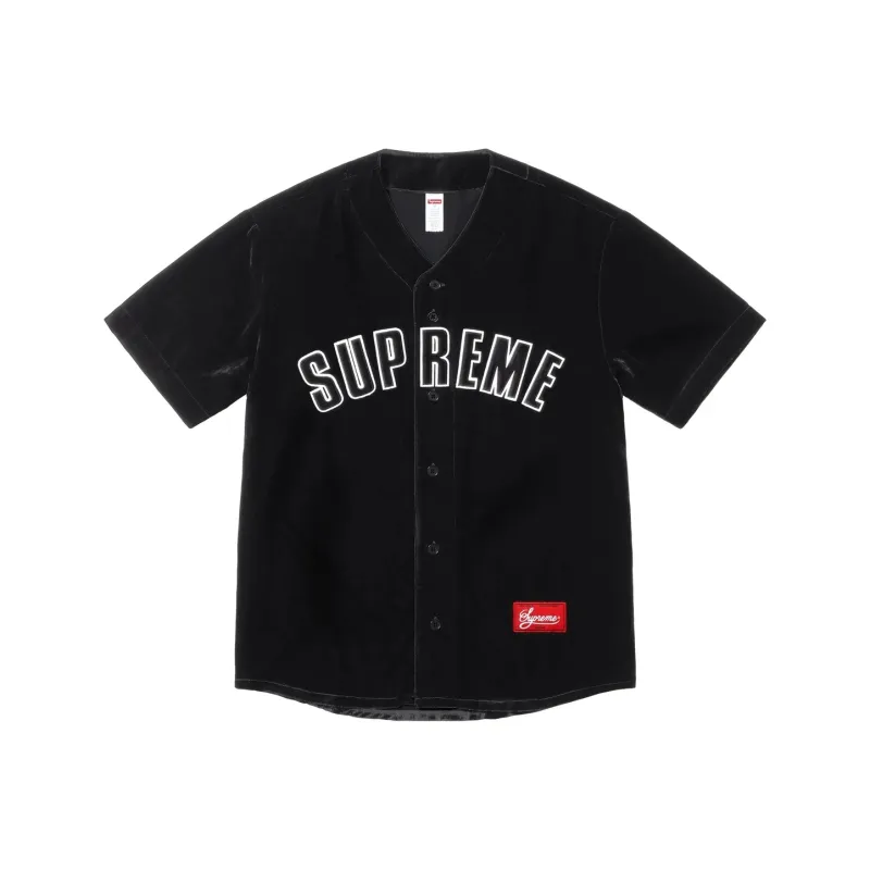 Supreme Velvet Baseball Jersey-2
