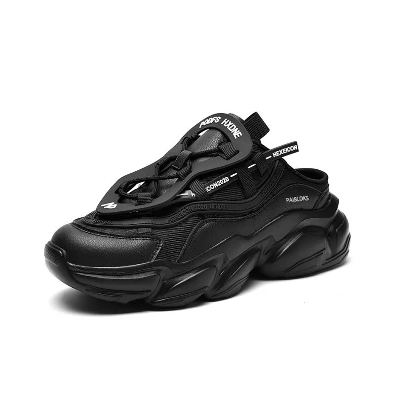 PAIBLOKS Abrasion Resistant Slip Resistant Closed Toe Slippers Chunky Sneakers Unisex-1