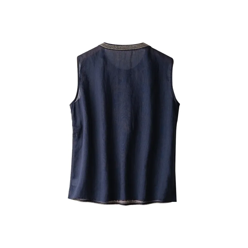 RED DRAGONFLY Tank Tops Women's Navy Blue-1