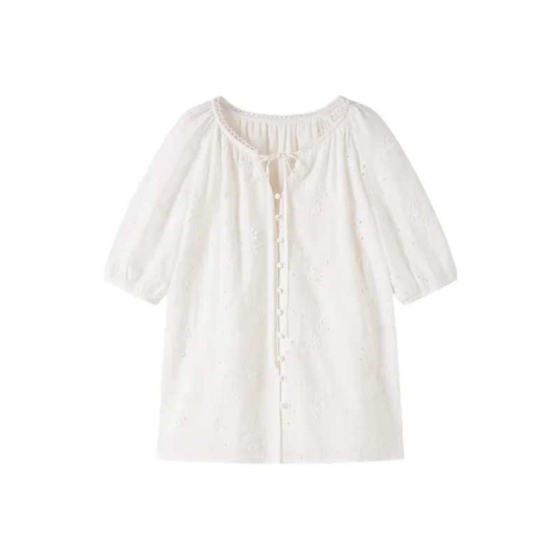 XIANGYING Shirts Women's Heron White-0