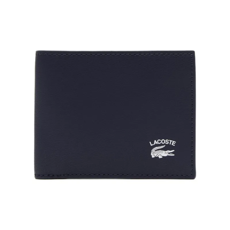 LACOSTE Cow Leather Wallet Men's Blue-0