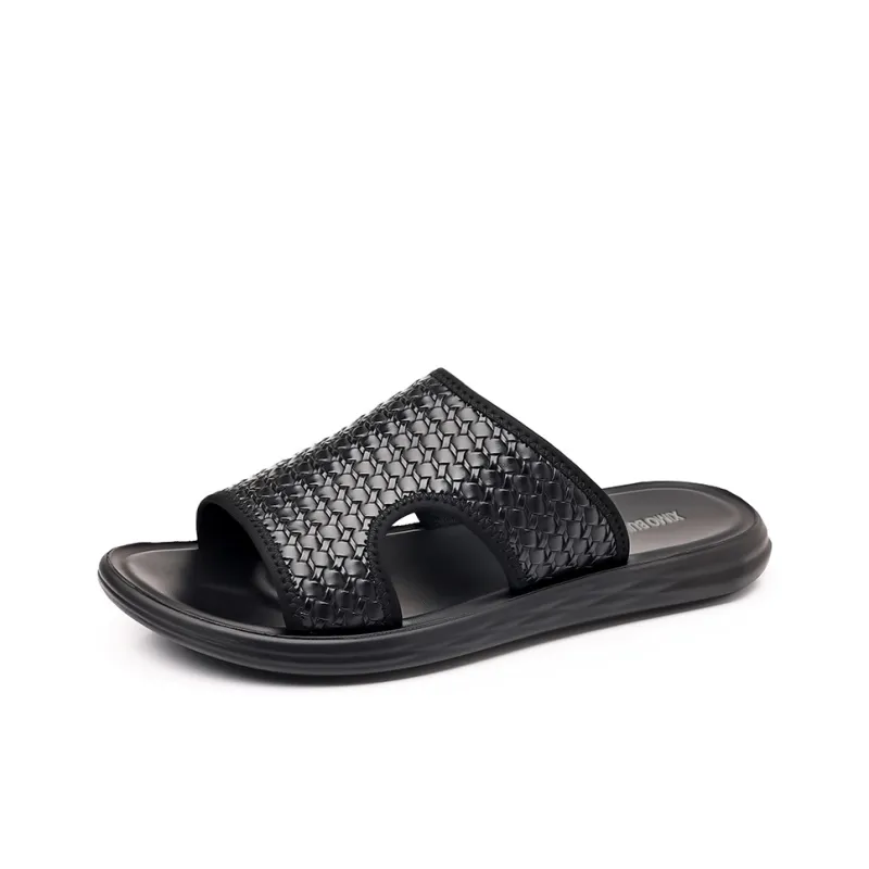 XIMO BULL Rubber Sole Slip Resistant Slide Slippers Unisex Black-0