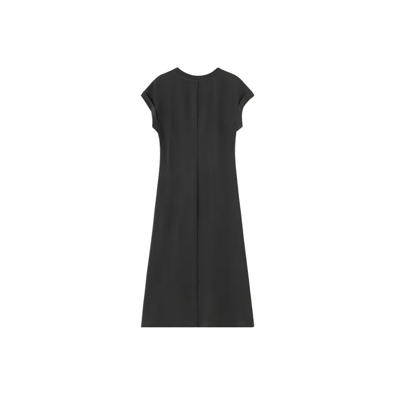 SOON FLOWER Short Sleeved Dress Women's Black-1