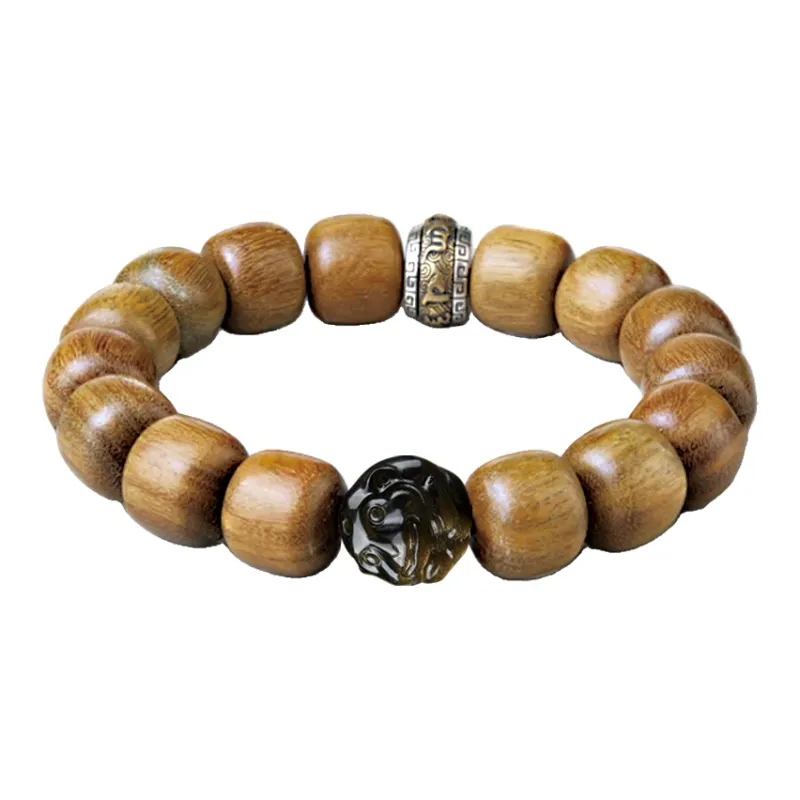 Moonstone Edge Green Sandalwood Bracelets Unisex-13