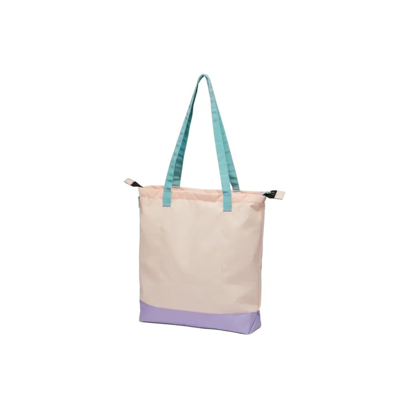 Columbia Polyester Tote Bag Shopping Bag Shoulder Bag Handbag Unisex Peachy Pink Matte Purple-1